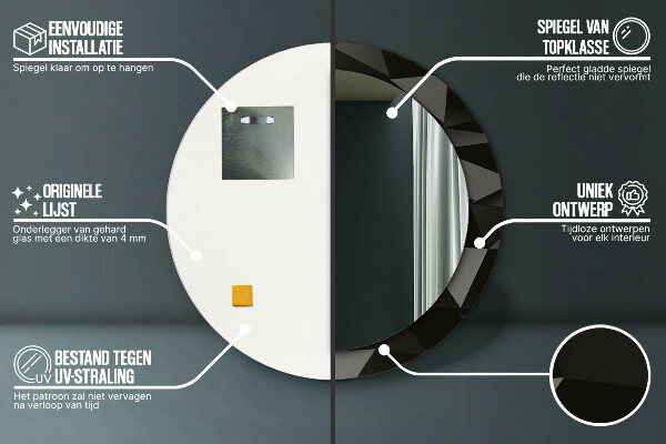 Ornate framed mirror Abstract black