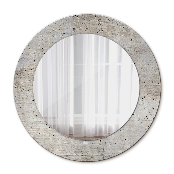 Round wall mirror decor Gray concrete