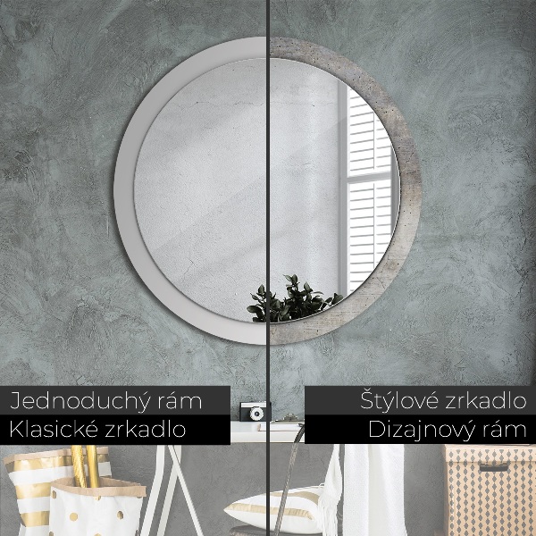 Round wall mirror decor Gray concrete