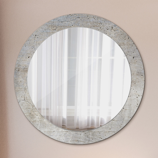 Round wall mirror decor Gray concrete