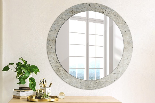 Round wall mirror decor Gray concrete