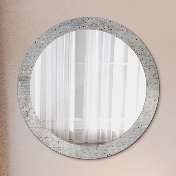 Round wall mirror decor Gray concrete