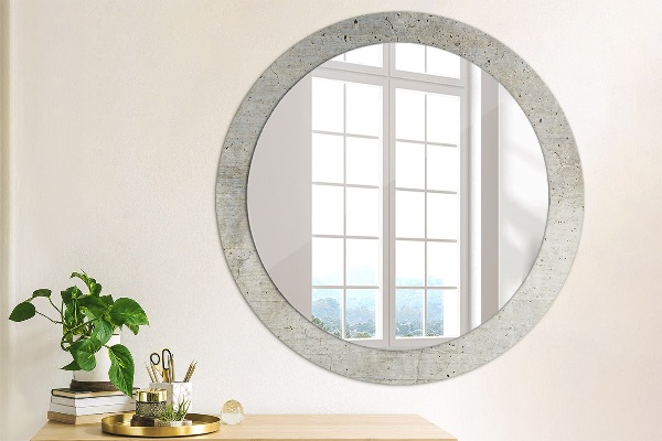 Round wall mirror decor Gray concrete
