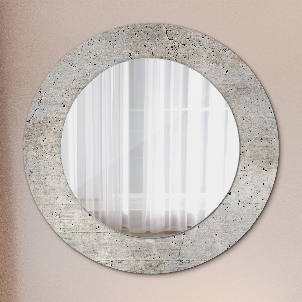 Round wall mirror decor Gray concrete