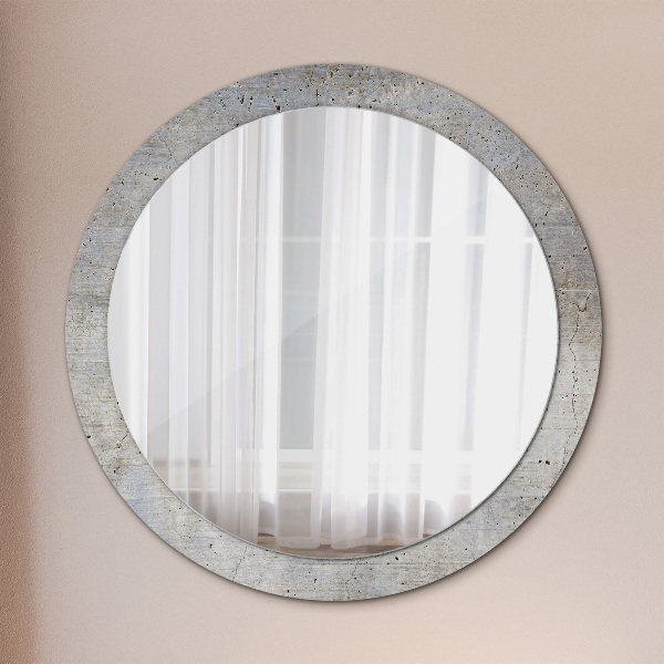 Round wall mirror decor Gray concrete
