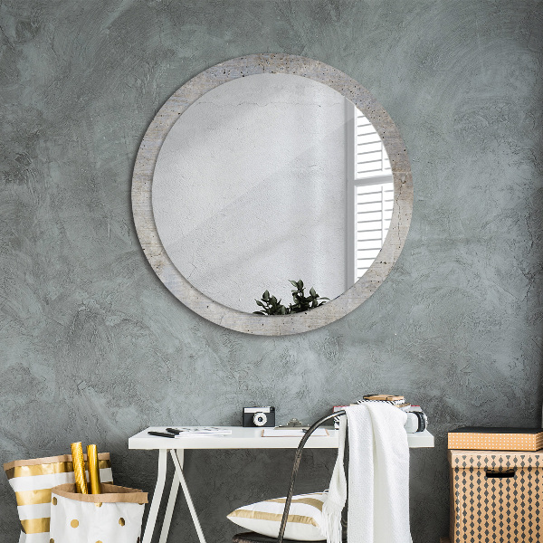Round wall mirror decor Gray concrete