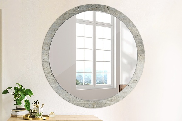 Round wall mirror decor Gray concrete
