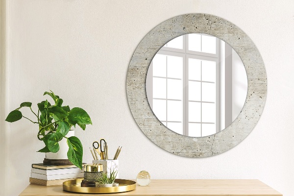 Round wall mirror decor Gray concrete