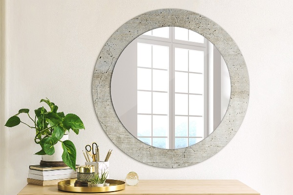 Round wall mirror decor Gray concrete