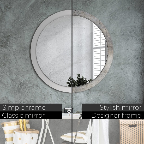 Round wall mirror decor Gray concrete