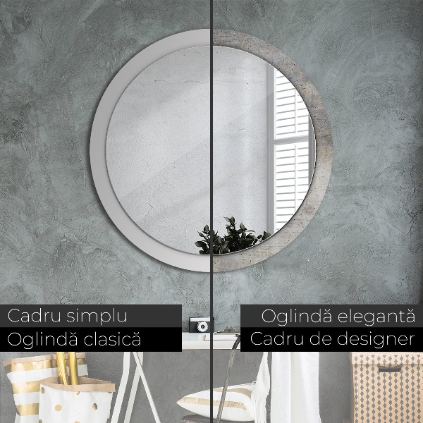 Round wall mirror decor Gray concrete