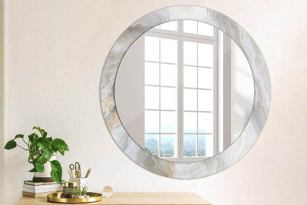 Round wall mirror decor Abstract marble