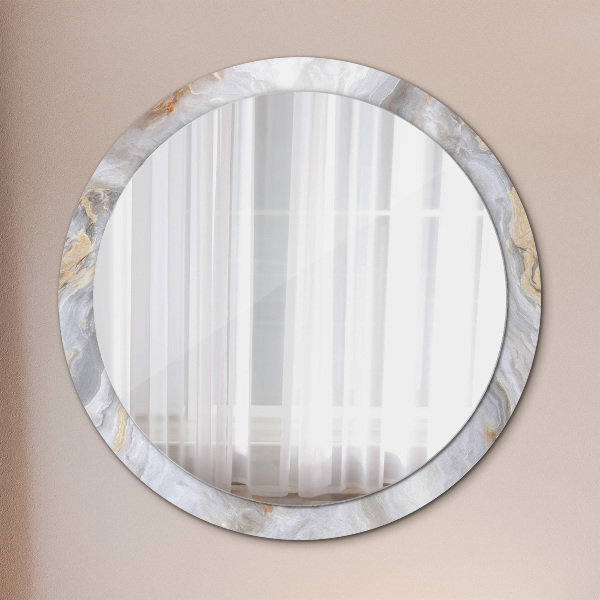 Round wall mirror decor Abstract marble