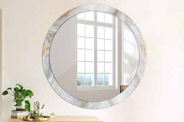 Round wall mirror decor Abstract marble