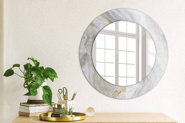 Round wall mirror decor Abstract marble