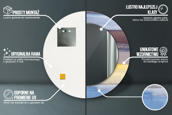 Round wall mirror decor Abstract picture