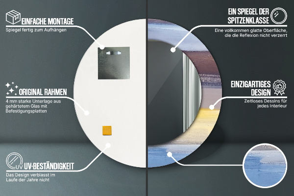 Round wall mirror decor Abstract picture