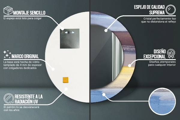 Round wall mirror decor Abstract picture