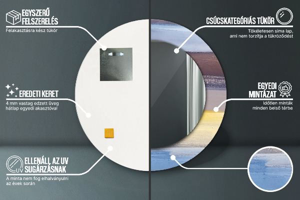 Round wall mirror decor Abstract picture