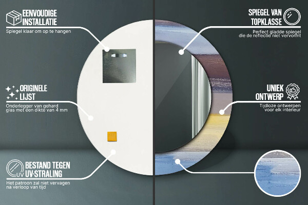 Round wall mirror decor Abstract picture