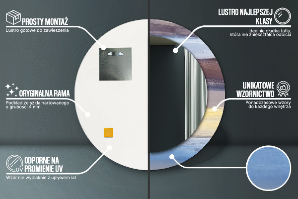 Round wall mirror decor Abstract picture