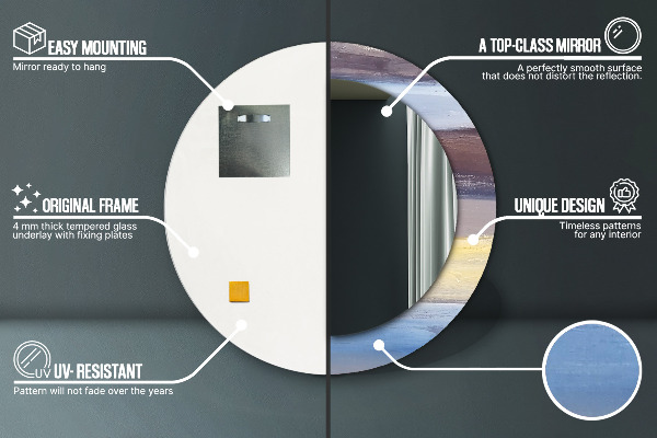 Round wall mirror decor Abstract picture