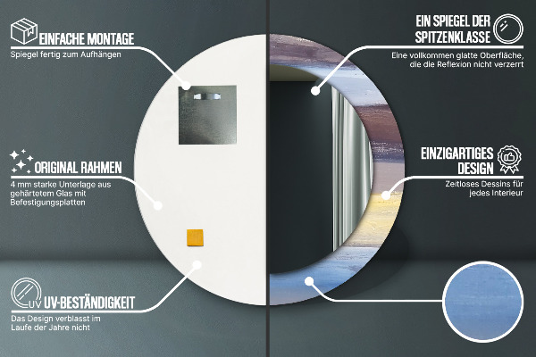 Round wall mirror decor Abstract picture