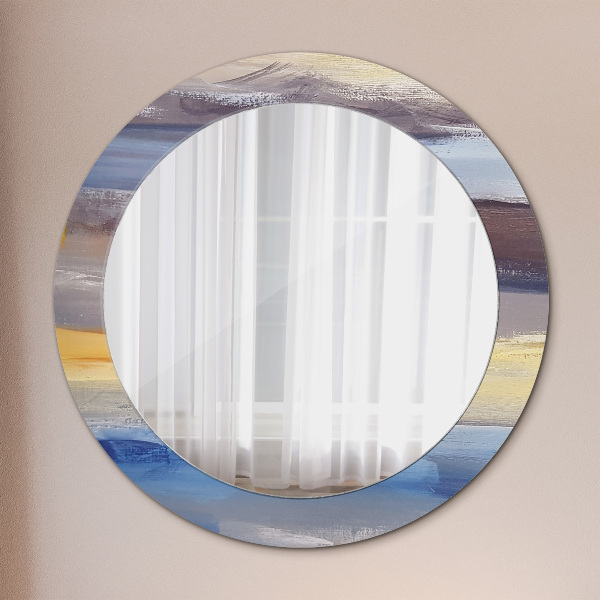 Round wall mirror decor Abstract picture
