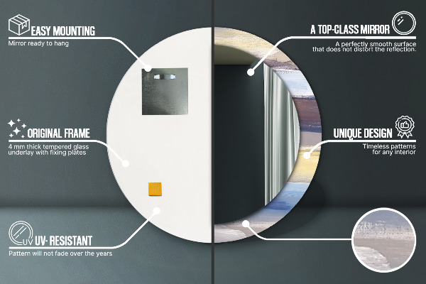 Round wall mirror decor Abstract picture