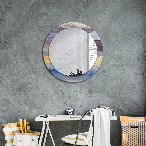Round wall mirror decor Abstract picture