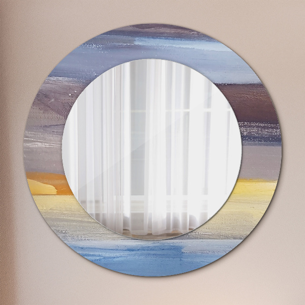 Round wall mirror decor Abstract picture