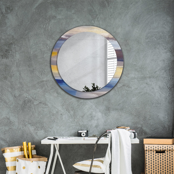 Round wall mirror decor Abstract picture