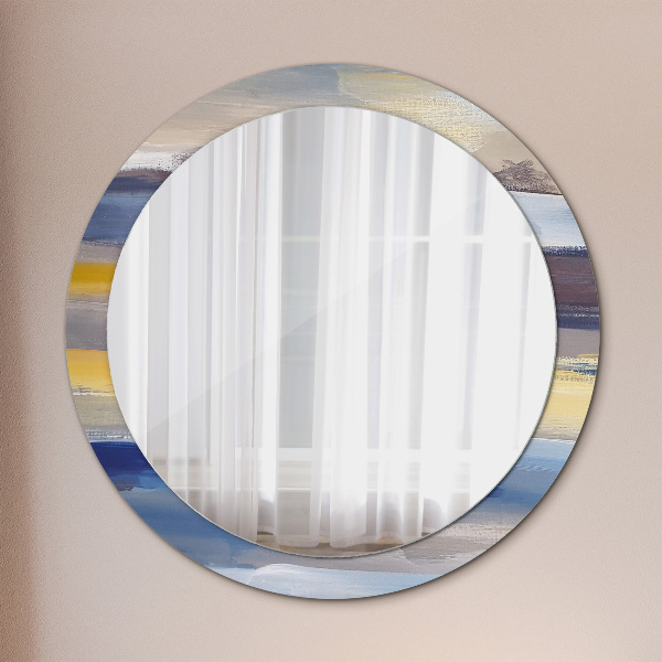Round wall mirror decor Abstract picture