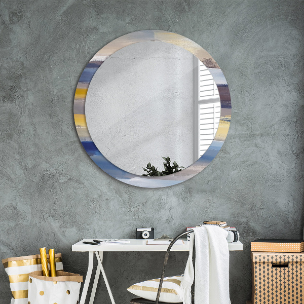 Round wall mirror decor Abstract picture