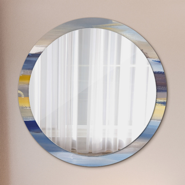 Round wall mirror decor Abstract picture