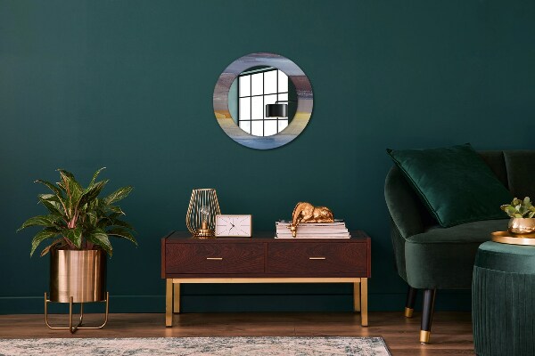 Round wall mirror decor Abstract picture