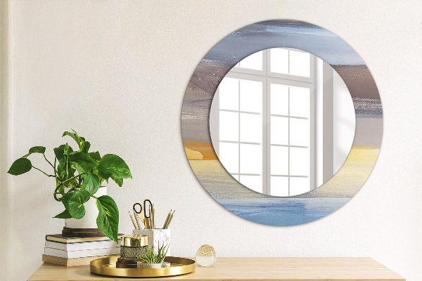 Round wall mirror decor Abstract picture