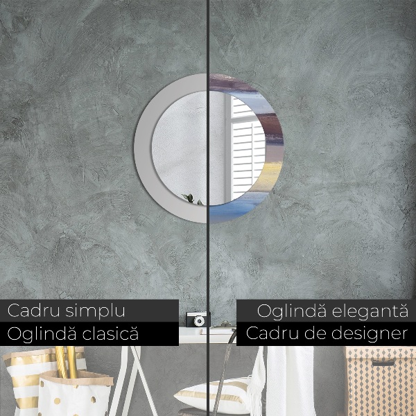 Round wall mirror decor Abstract picture