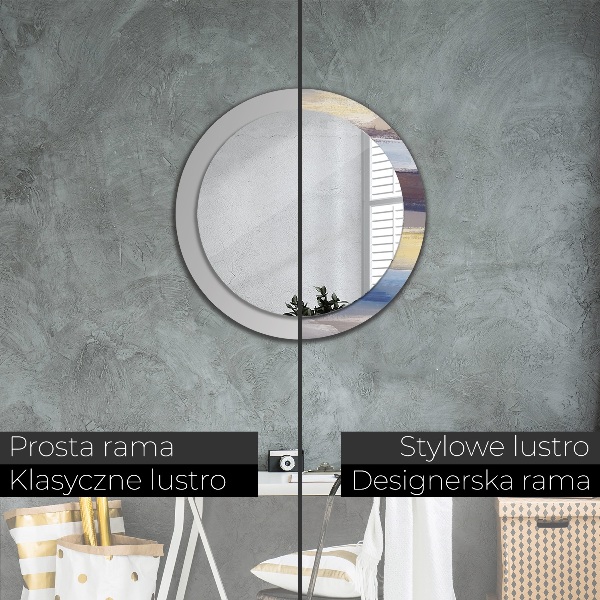 Round wall mirror decor Abstract picture