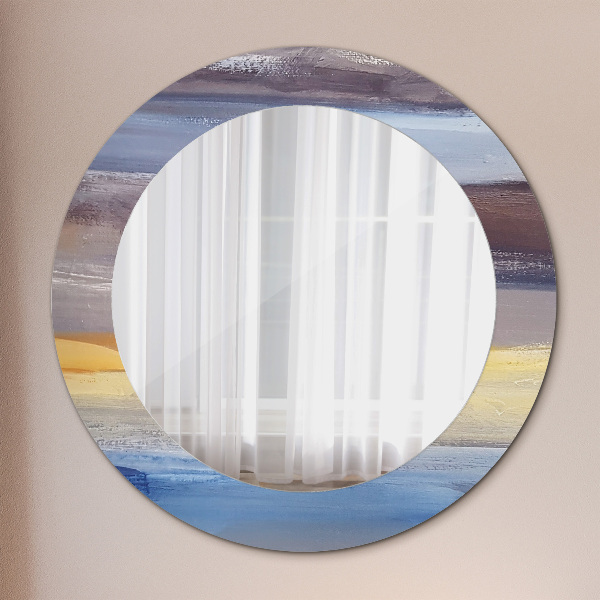 Round wall mirror decor Abstract picture