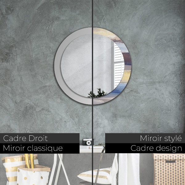 Round wall mirror decor Abstract picture