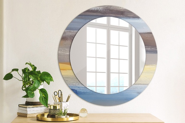 Round wall mirror decor Abstract picture