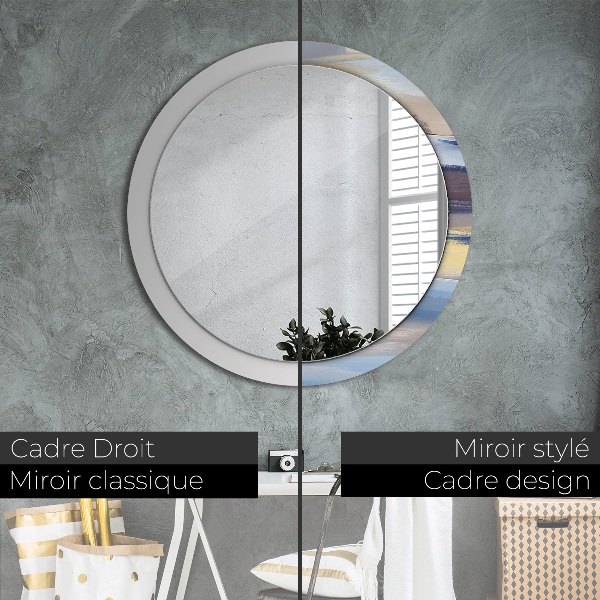 Round wall mirror decor Abstract picture