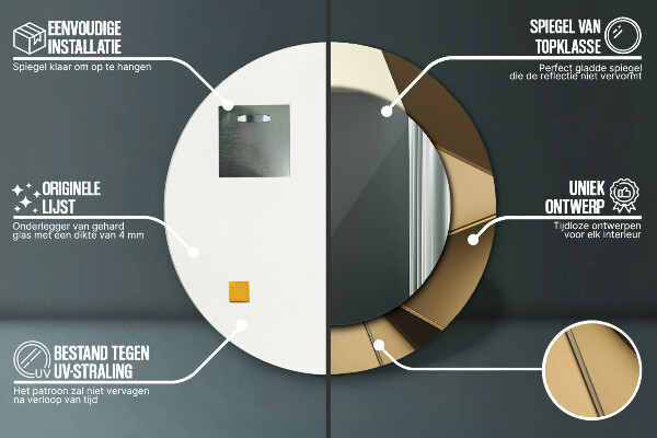 Round printed mirror Modern abstraction