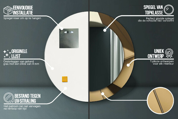 Round printed mirror Modern abstraction