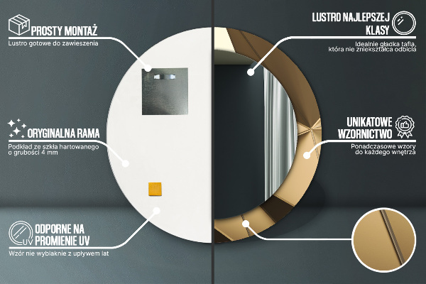 Round printed mirror Modern abstraction