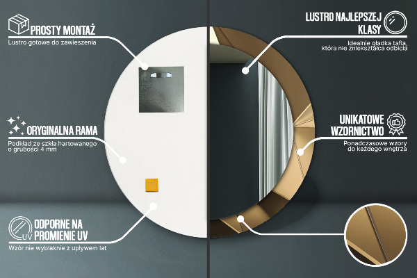 Round printed mirror Modern abstraction