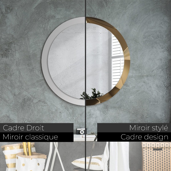 Round printed mirror Modern abstraction