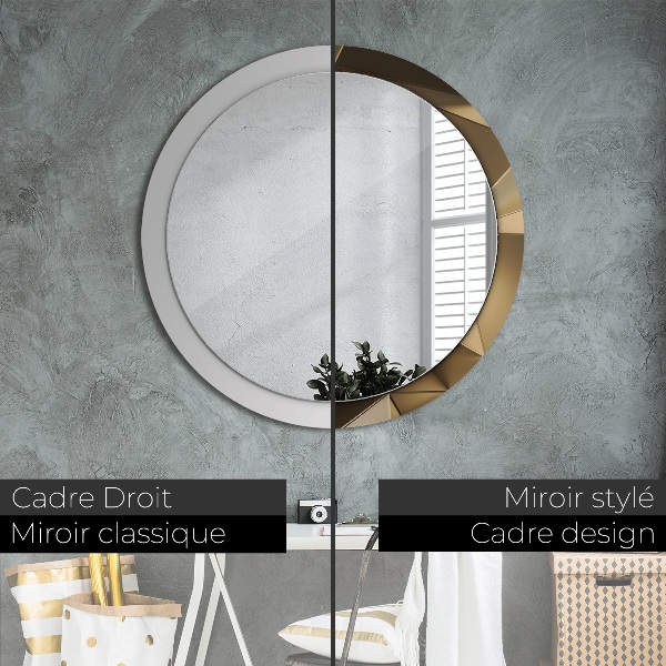 Round printed mirror Modern abstraction