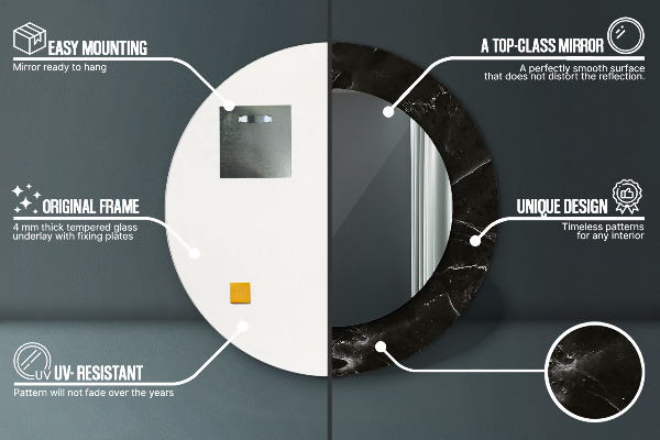 Round wall mirror design Marble stone